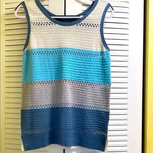 New Striped Sleeveless Knit Top (L)
